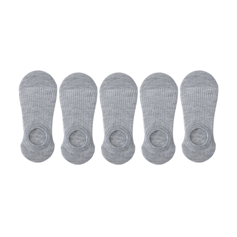 5 pares de zapatillas de calcetín para mujer, calcetines invisibles finos y transpirables de verano de colores sólidos, calcetines cortos invisibles de silicona antideslizantes