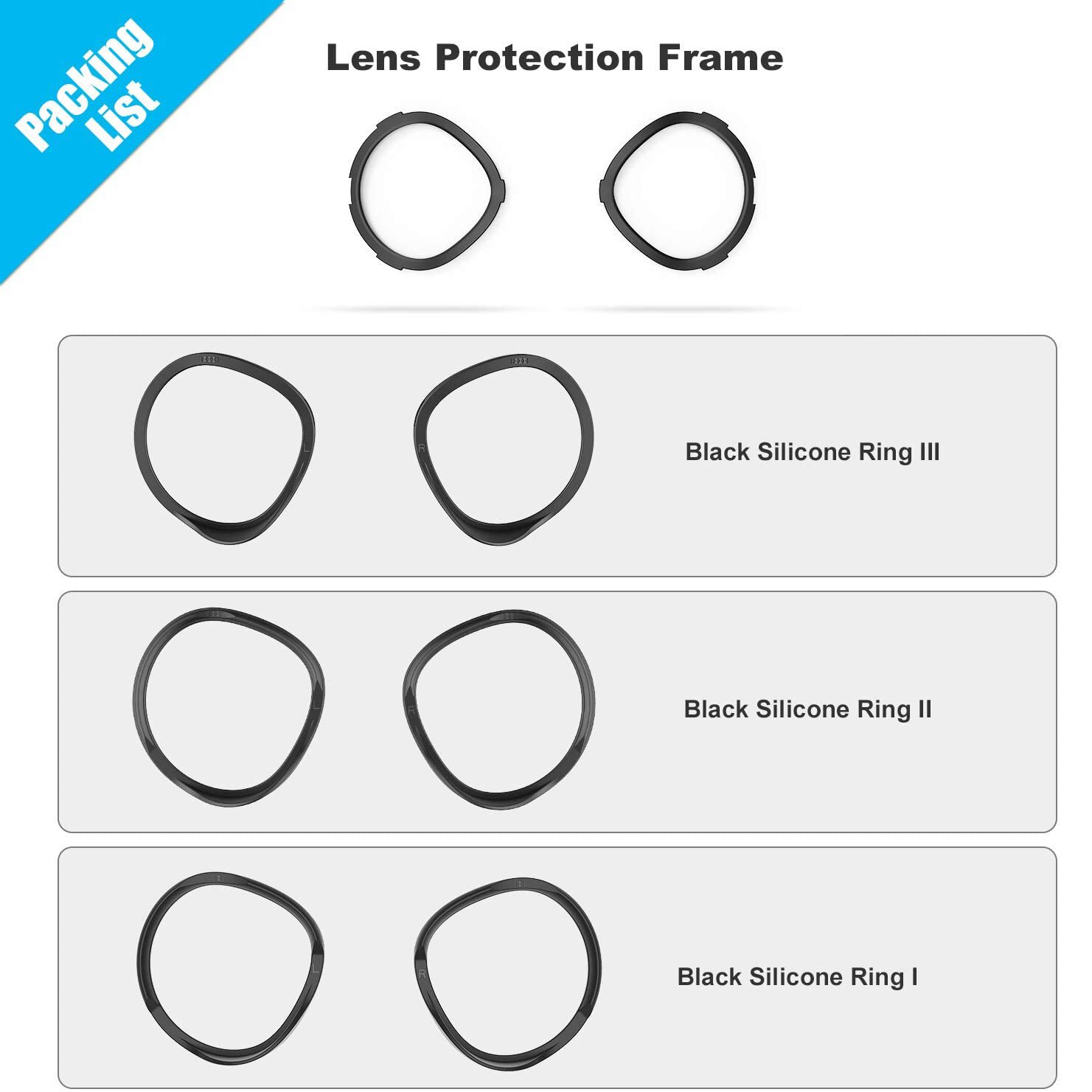 Light-Leaking Lens Protecting Myopia Glasses from Scratching VR Headset for Oculus Quest 2, Quest, Rift S or Oculus Go: Black