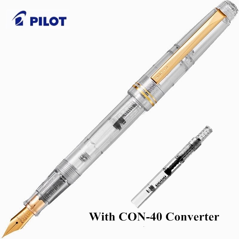 PILOT 78g 78g+ Original Fountain Pen Japan Excellent EF/F/M 22K Gold Nib School Students Practice Writing Ink Pens With Box: Transparent / EF0.28mm