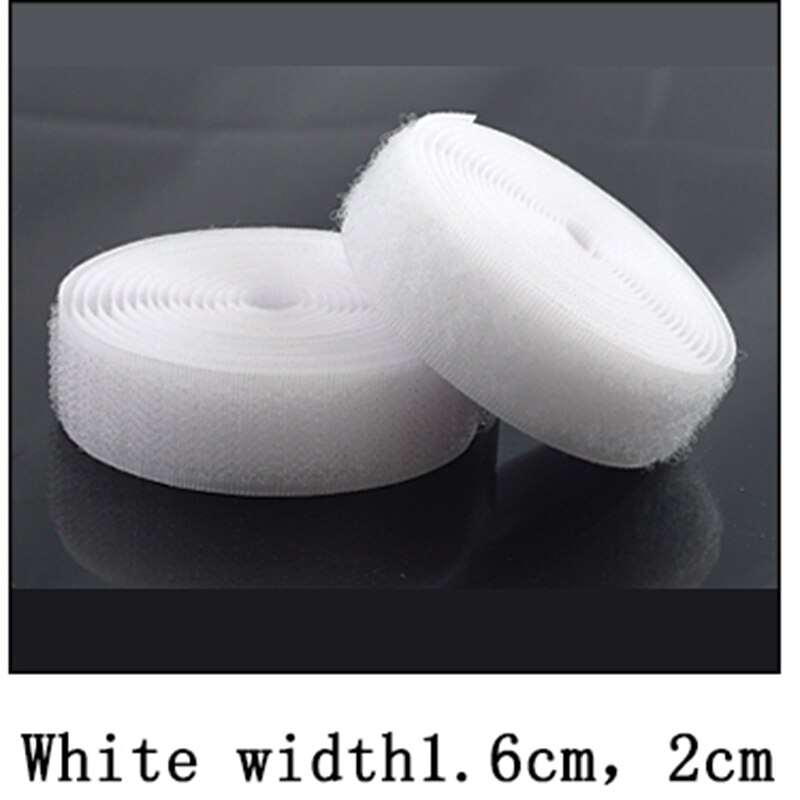 2 meter 16/20mm kardborrefästen sugru kardborreband utan självhäftande fäste nylon magisk tejp remsa sömnadstillbehör kardborre: 16mm / Vit 2m