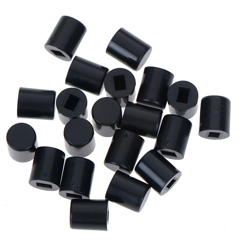 20Pcs Tactile Push Button Switch Cap 10mm Applies 6*7mm Self-locking Switch Button Cap High Qulaity: Black