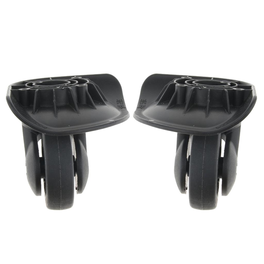 2pcs Luggage Mute Wheel Universal 360 Degree Swivel Casters Black A52-Size L