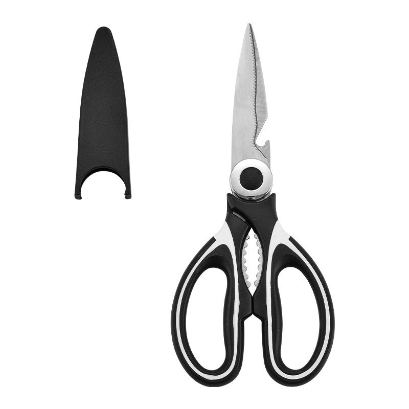 Ensemble de couteaux de Chef de cuisine, couteau forgé en acier inoxydable, ciseaux Nakiri éplucheur en céramique, couteau d&#39;office avec étui: Scissors
