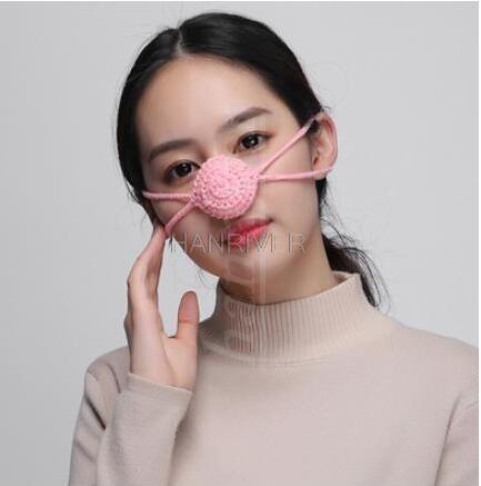 Pure Hand-Geweven Wol Nose Cover Neus Warmte En Wind En Koude En Anti-Freeze Magic Apparaat Ademend individuele Maskers Voor Mannen En: Roze