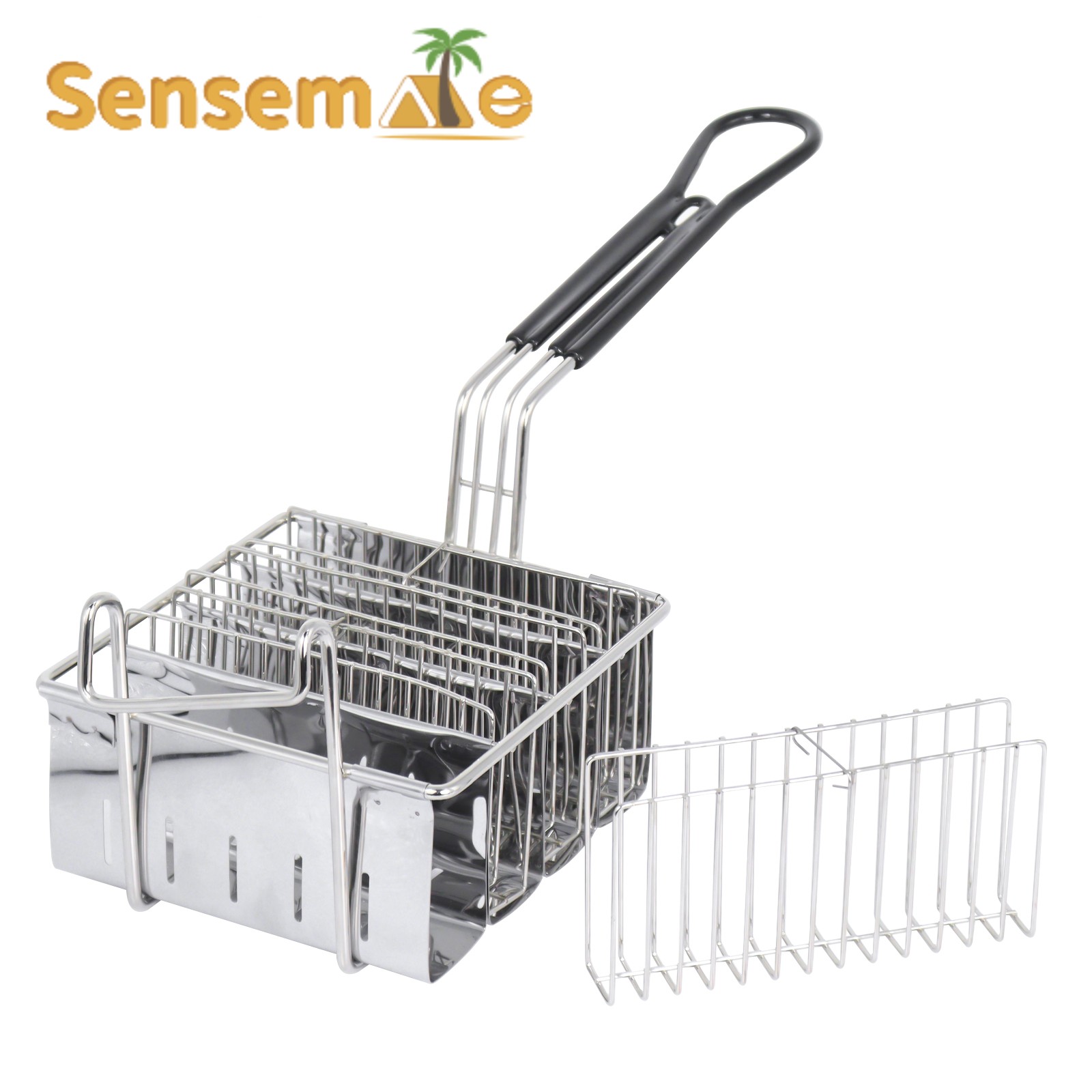 Heet Verkoop Roestvrijstalen Taco Mand Voor Friteuse, Houdt 4/6 Schelpen, U-Vormig, Vlakke Bodem, Thuis,