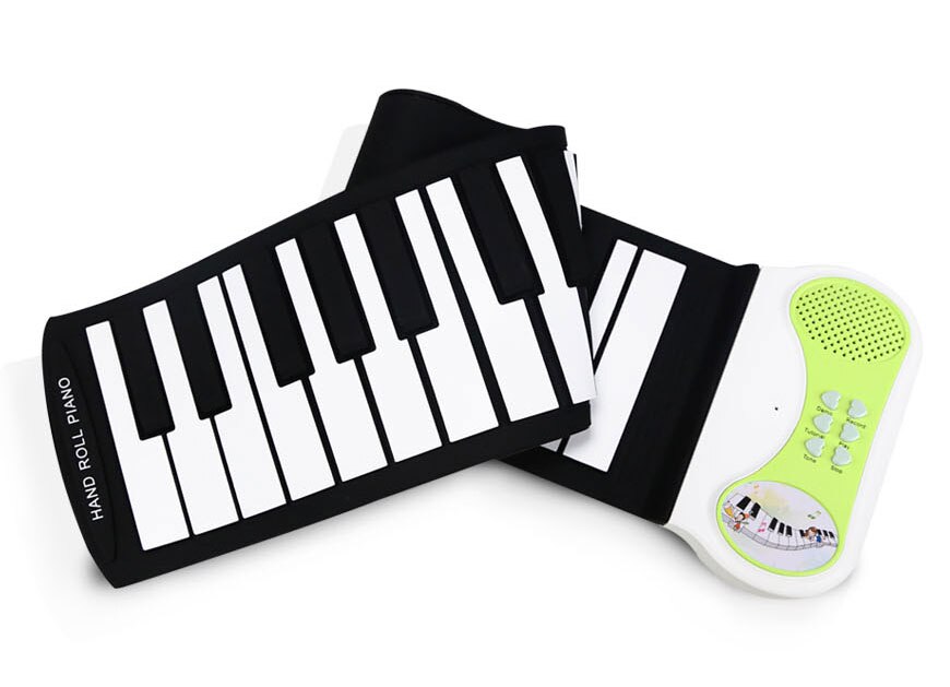 ! Piano à clavier souple en silicone avec 37 touches, 8 tons différents, 6 chansons de démonstration (bleu, rose, vert): Green