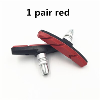 Bike Cycling Braking V-Brake Holder Shoes Rubber Pad MTB Blocks Durable Parts Mountain Road Bicycle Brake Pads: 1 pair red