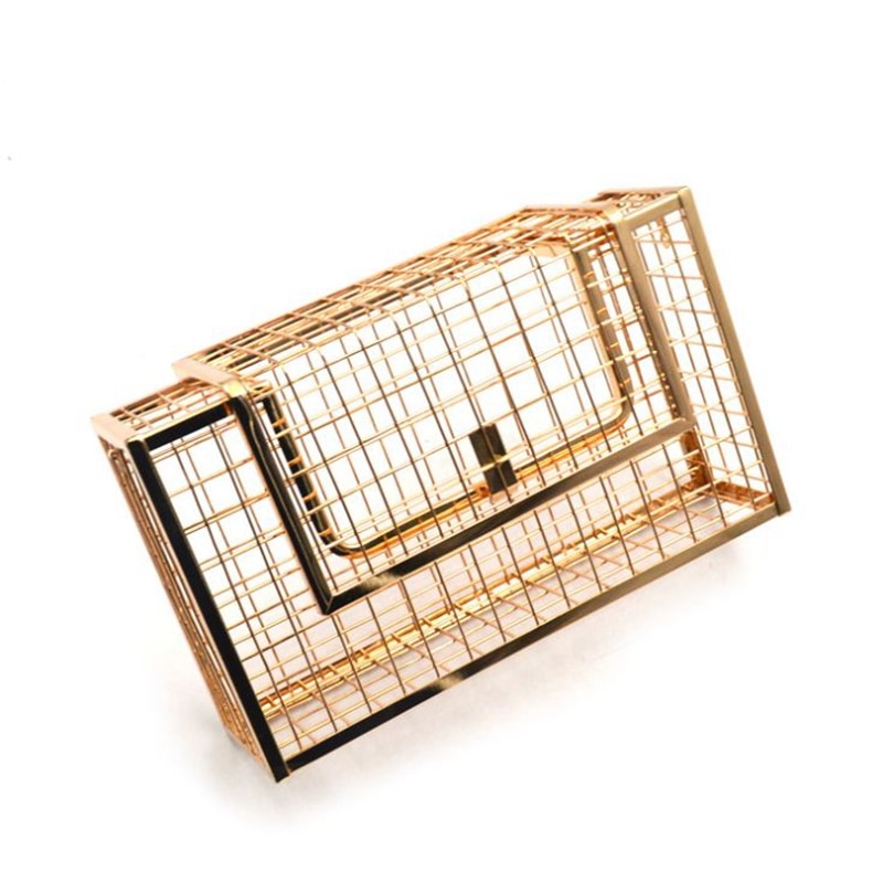 métal creux femmes épaule bandoulière sacs dames fête soirée sac de luxe femme sacs Cage sac à main embrayages