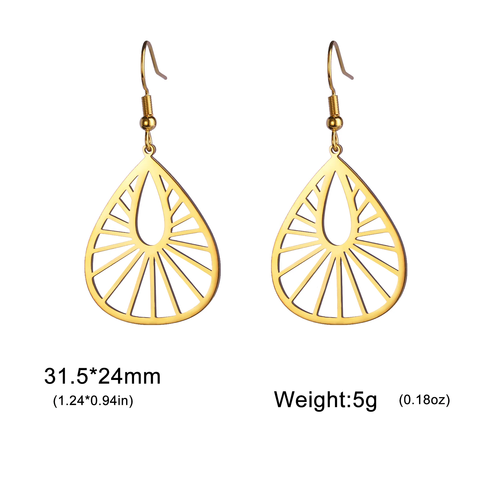 Cazador Orecchini pendenti in filigrana bohéaspetto Orecchini pendenti etnici con fiori in acciaio inossidabile per gioielli da donna Regalo di san Valentino tutto'ingrosso: Oro-colore