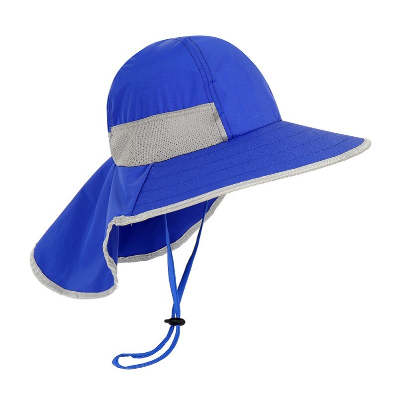 SPF 50 + cappello da sole per bambini cappelli da trekking all&#39;aperto regolabili cappellino da bambino estivo ragazzi viaggi spiaggia cappello da bambina cappelli sportivi per bambini: Blu