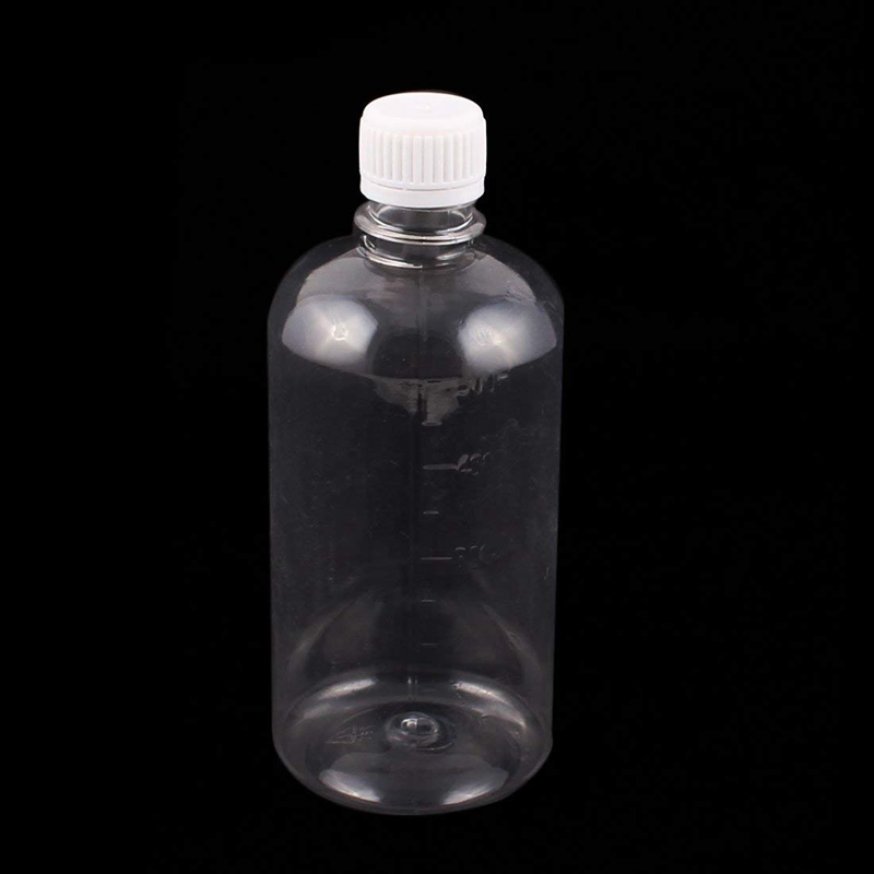 10Pcs 500ml Clear Plastic Lab Seal Reagent Bottle Chemical Graduation Sample Bottle