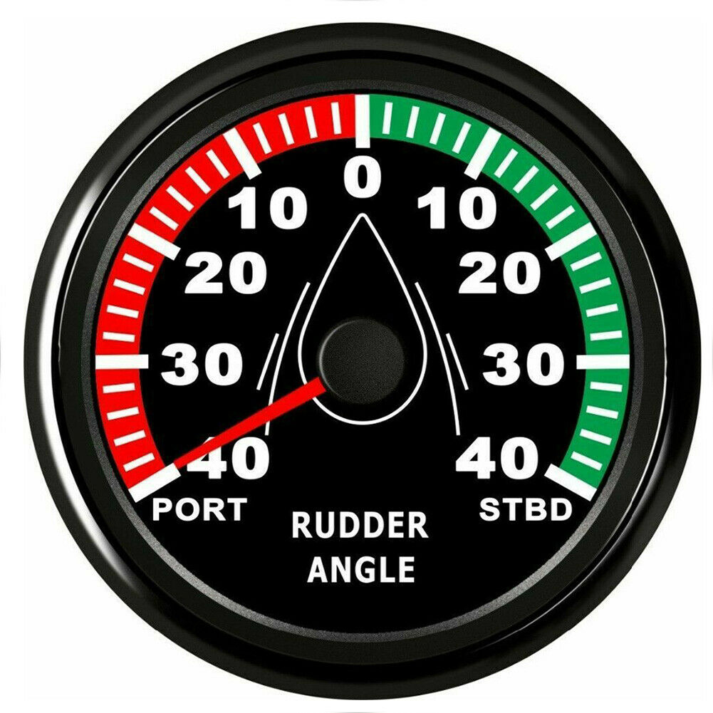 STBD-PORT Pack of 1 Rudder Angle Indicator with Sensor 85MM Gauge Sail Boat Rudder Angle Meter Red Backlight 0-190ohm Meter