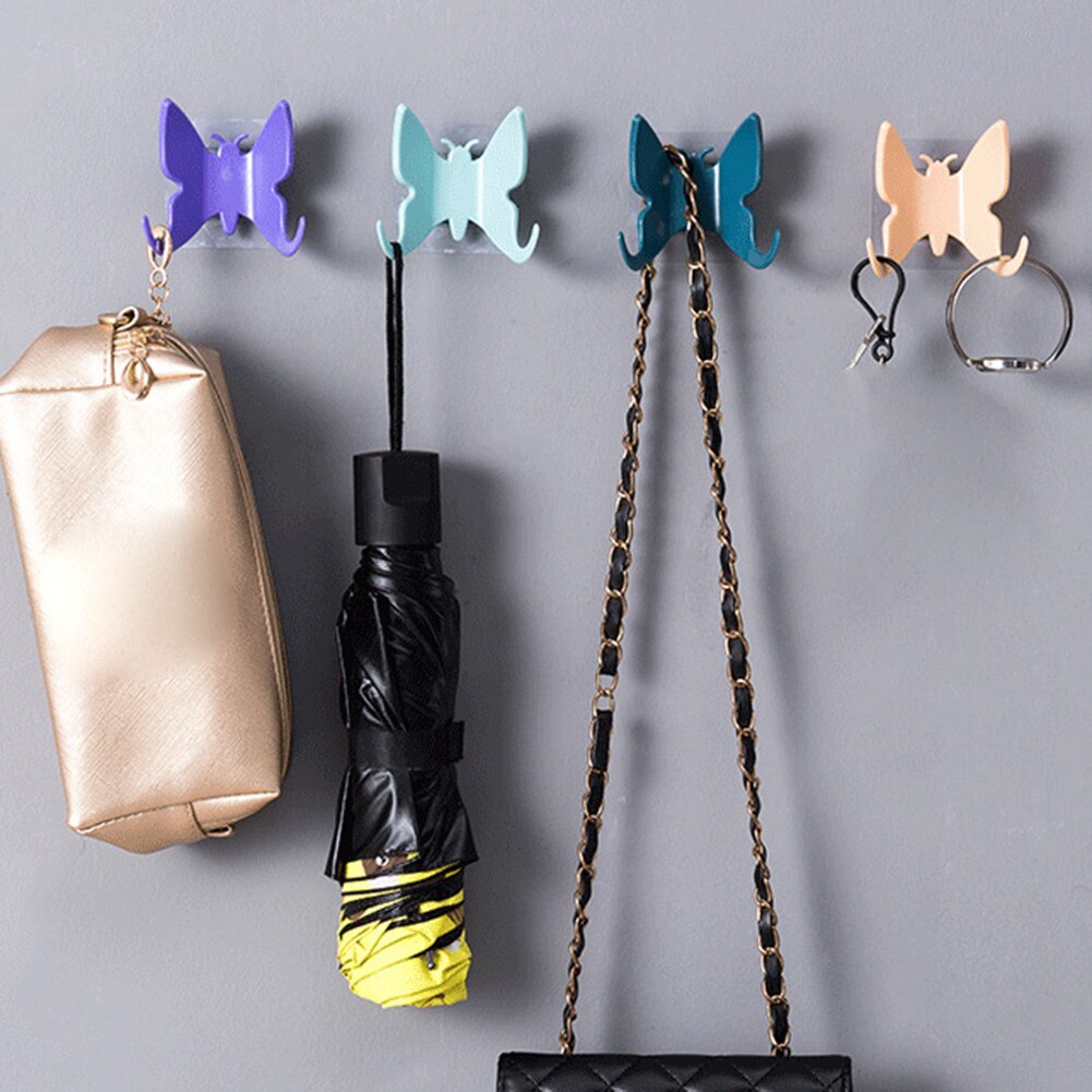 Decoratieve Douche Haak Houder Vlinder Vormige Muur Hangers Voor Bag Keys Handdoeken Badkamer EIG88