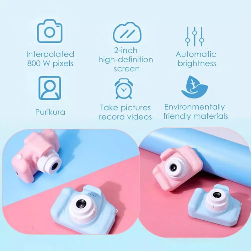 Mini Camera Kids Digital Camera Cartoon Toy HD Camera for Kids Educational Children's Camera Toys for Boy Girl Best