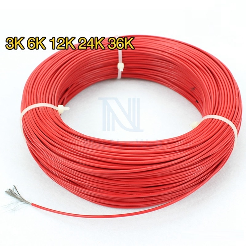 12K 33Ohm Teflon Silizium Kohlenstoff Faser Flammschutzmittel Elektrische Heißer Draht Anbau Gewächshaus Bauernhof Pflanzen Heizung Kabel