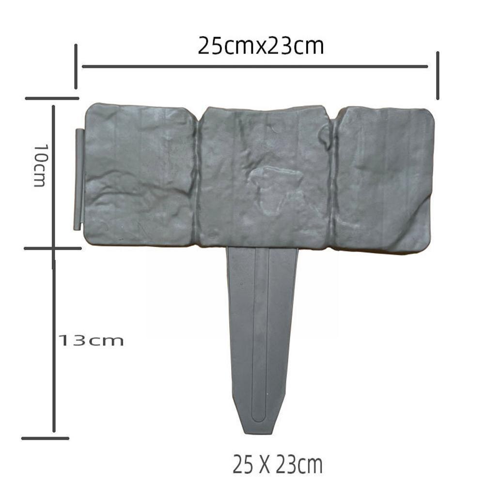 Garden Fence Edging Cobbled Imitation Stone Border Folding Lawn Garden Abs Fence Plastic Stone Landscape Edging Grounding F2x8