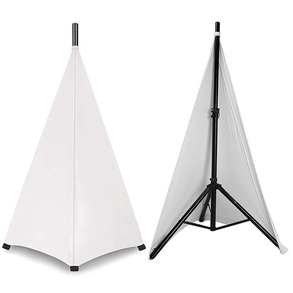Dj Light Speaker Stand Cover Universal Tripod Stand Cover Height Flexible Stretchable Floor Equipment Tool Blind Accessories: WHITE