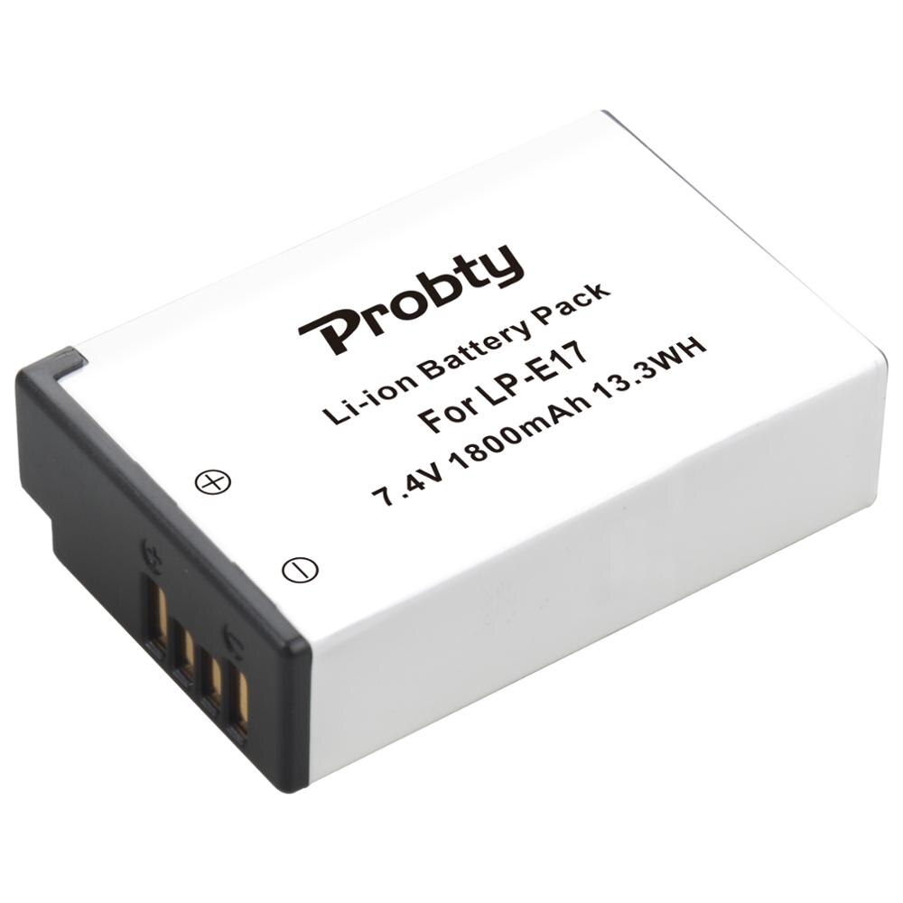 Probty-Batería de LP-E17 LPE17 LP E17 de 1800mAh para cámaras Canon EOS 200D M3 M6 750D 760D T6i T6s 800D 8000D Kiss X8i