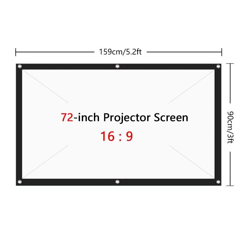 Projector Screen Fabric 100 120 Inch Screen Projection Portable Reflective Cloth For Xgimi H3 YG400 For Beamer: 80 inch