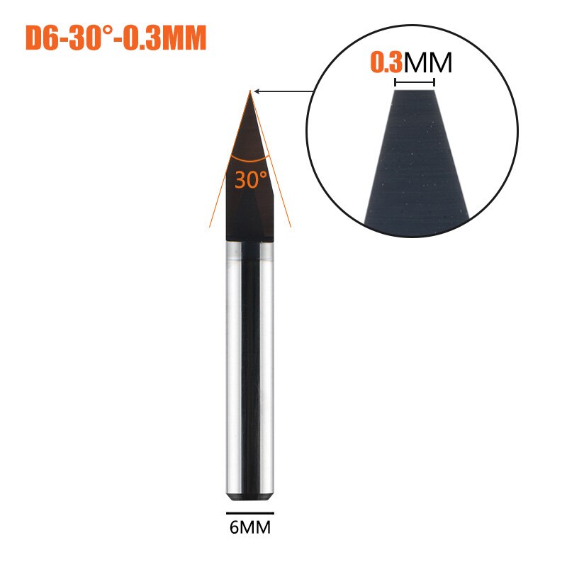 1 ud./lote broca de grabado PCB de carburo de fondo plano 0,3mm 0,2mm 0,1mm herramienta rebajadora de CNC para varilla alemana de acero inoxidable y latón: 29 mm