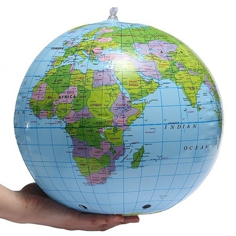 40CM Opblaasbare Wereldbol Leren Onderwijs Geografie Speelgoed PVC Kaart Ballon Strand Bal Kinderen Speelgoed Opblazen Opblaasbare Globe speelgoed