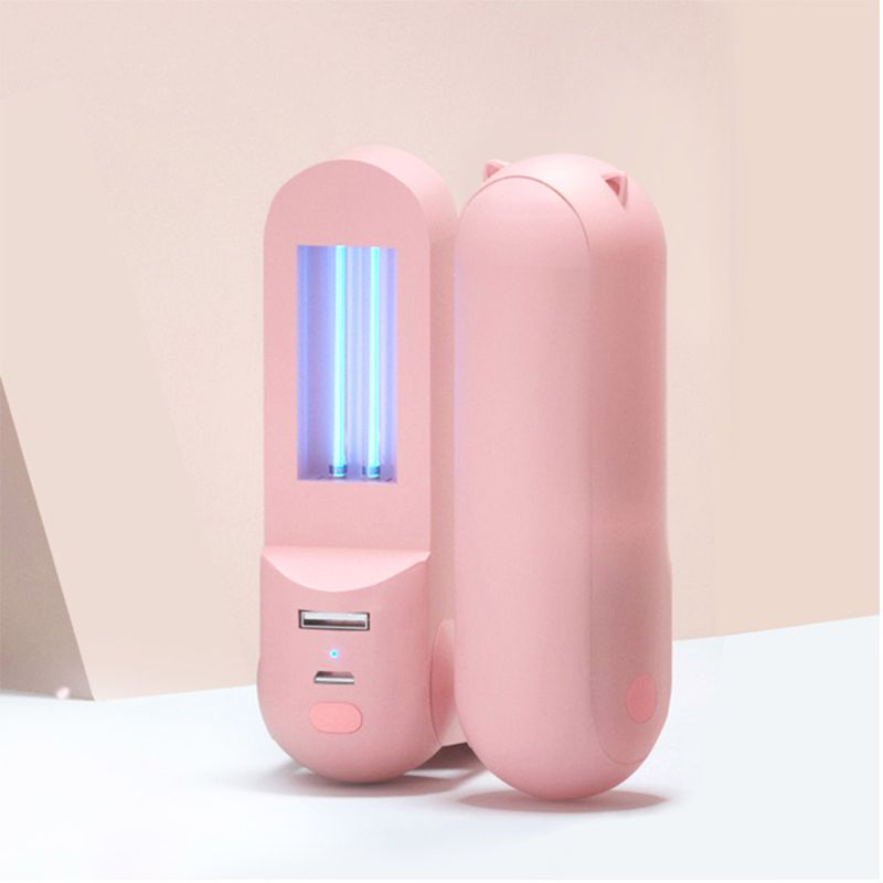 Portable UV Light Sanitizer Wand Handheld Disinfection USB Lamp Power Bank Lovely for Home Office Travel Use