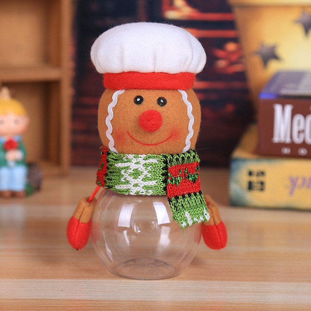 Child Kids Christmas Plastic storage container Candy Jar Storage Bottle Santa Bag Sweet christmas decorations for home Box: D