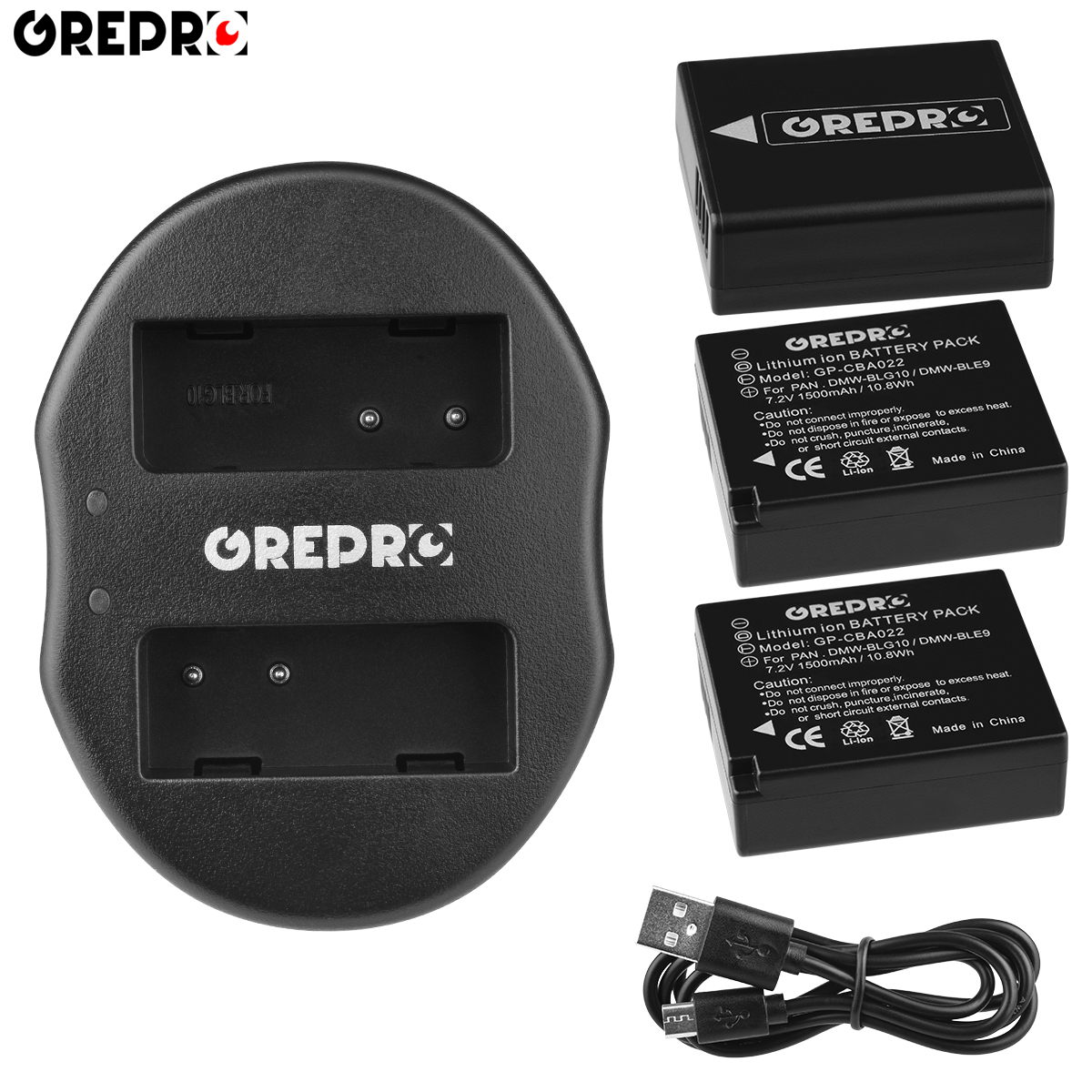 Batterie et chargeur pour Panasonic Lumix DMW-BLG10 DMW-BLE9 DMW BLG10, pour DMC TZ100, DMC-GX80 GX9, TZ80, LX100, DMC-GX7, DC-TZ90: Charger and 3Battery