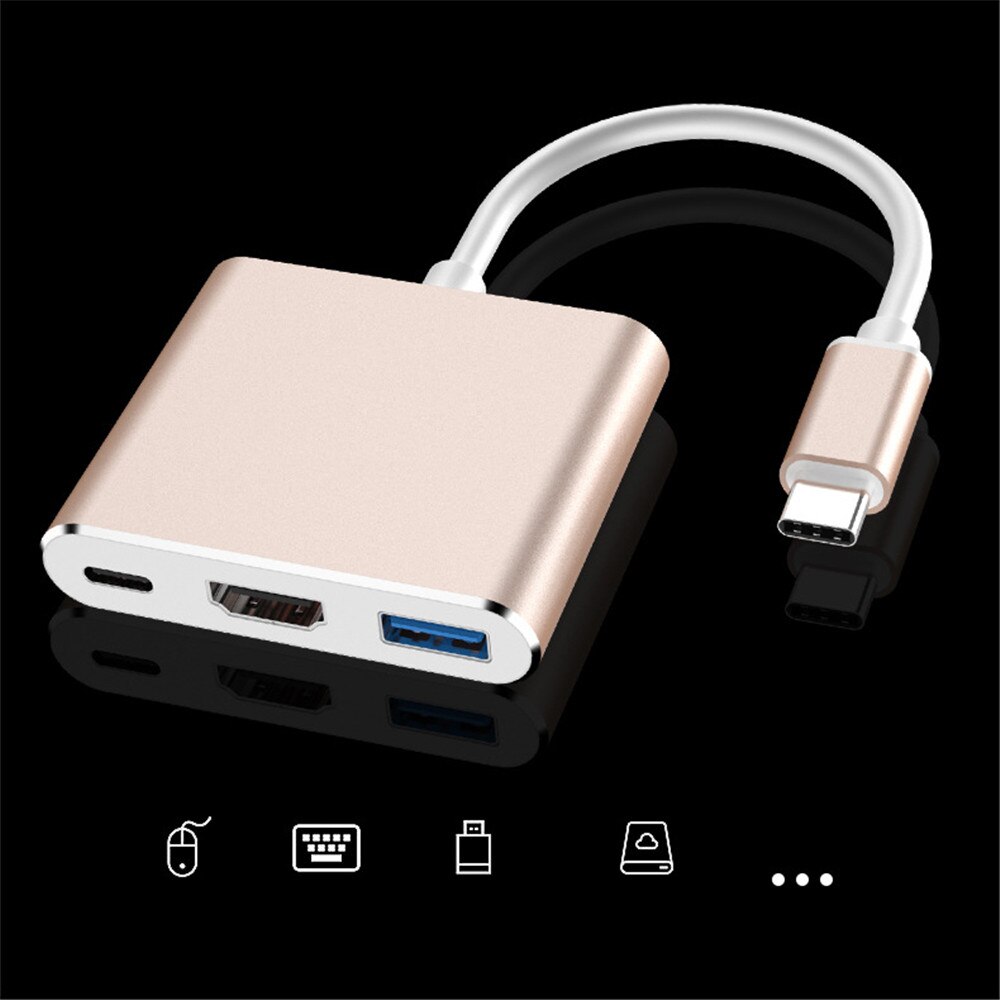 1Pcs 3 Adaptador USB Tipo C Hub Thunderbolt para HDMI Suporte Samsung Dex 4K modo USB-C Dock com PD para MacBook Pro/Ar 2020