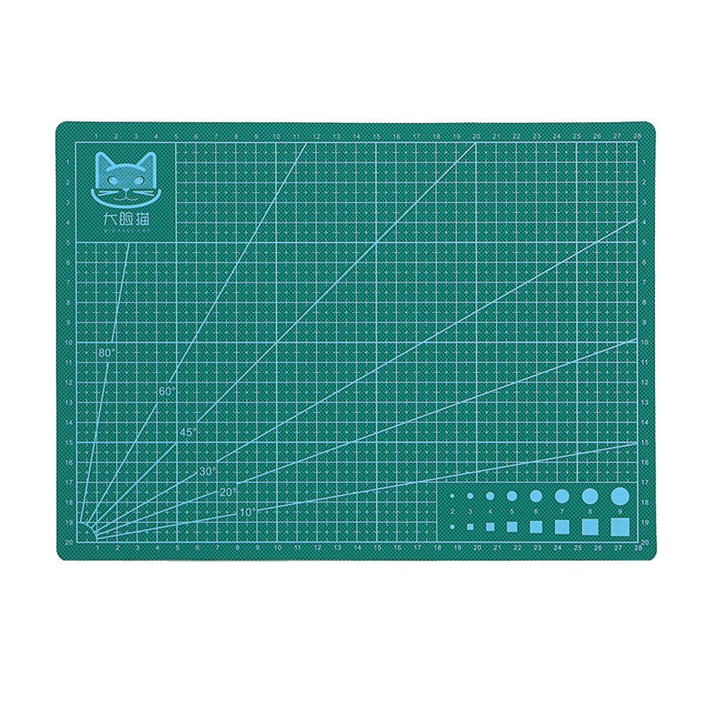4# A4 Art Self Healing Pvc Paper Cutting Double Pad Sided Gridded Rotary Craft Fabric Patchwork Tools Handmade Plate Patchwork: Green 
