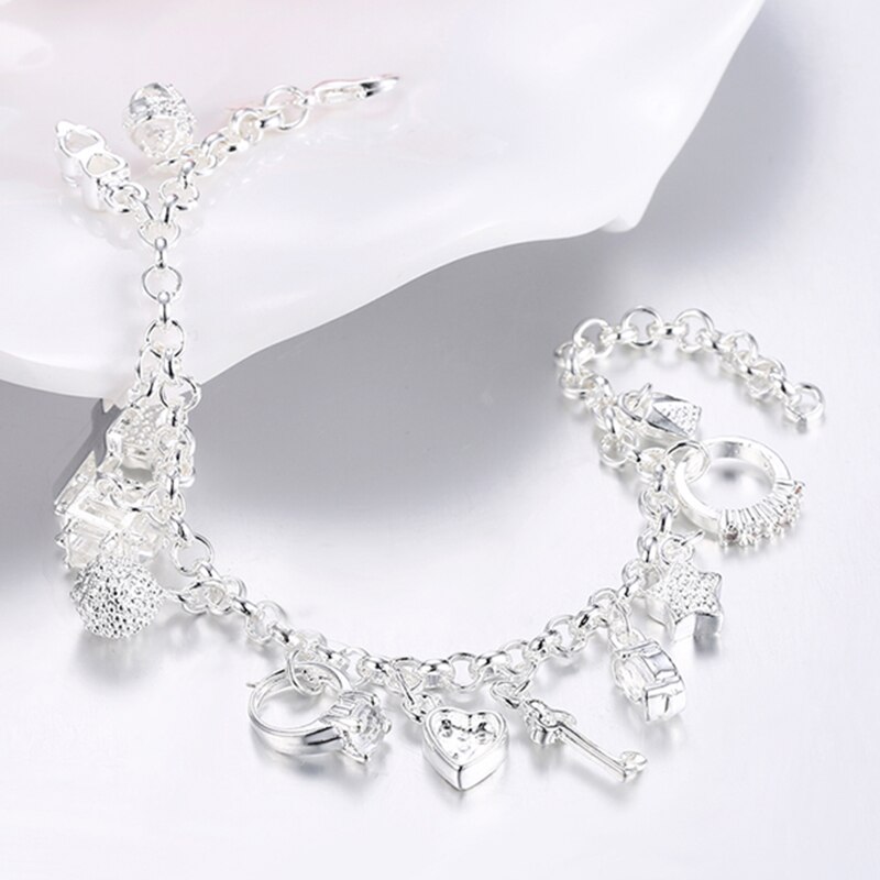 925 silber Schmuck-einstellen Für Frauen 13 Verschiedene Anhänger Armbinde Halskette Hochzeit Schmuck