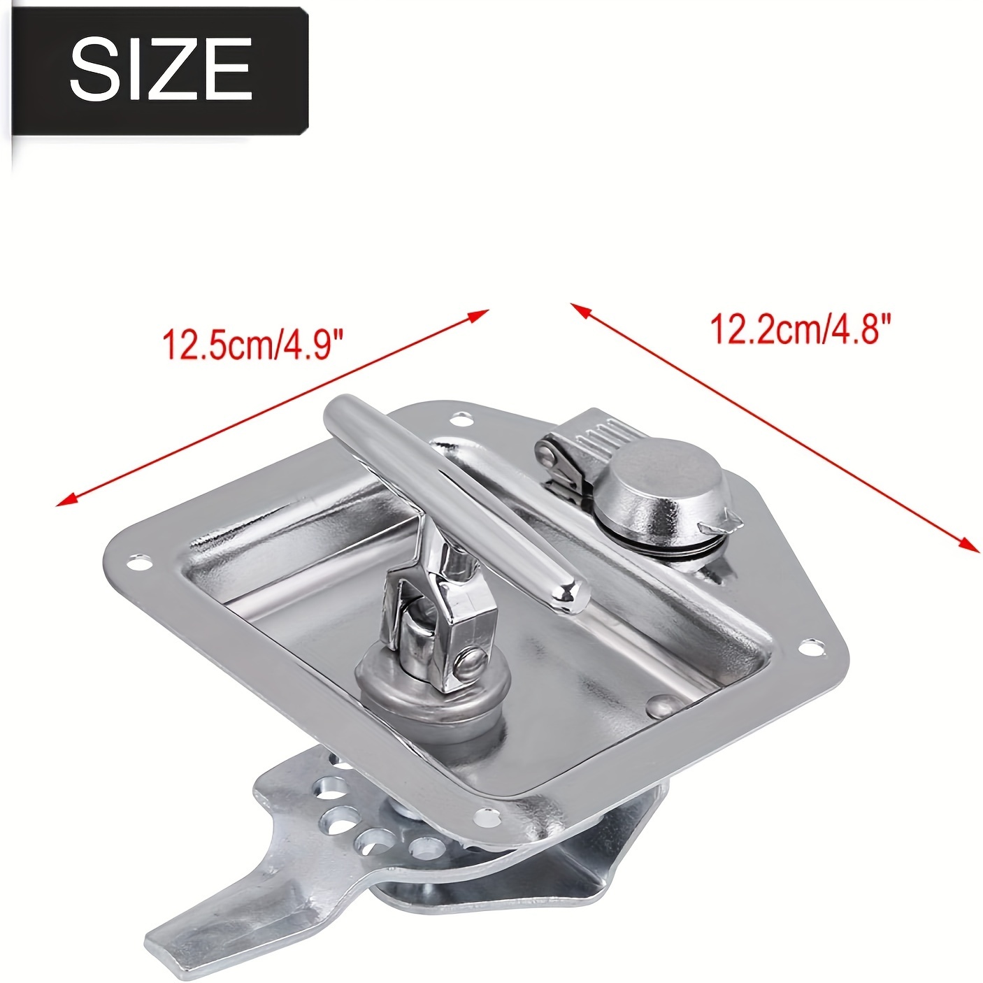 Trailer Door Latch T-Handle Lock Highly Polished Stainless Steel Keys with Gasket - Folding T Handle Latch RV Camper Truck.
