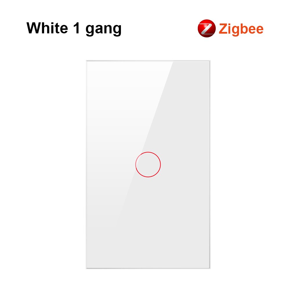 AVATTO-interruptor inteligente Tuya Zigbee con retroiluminación, encendido/apagado, cable de fuego neutro para casa inteligente, 1/2/3 entradas, funciona con Alexa y Google Home: White 1 gang