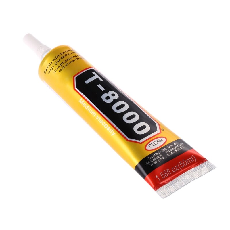 T8000 självhäftande glas pekskärm lcd panel ram fixeringslim 50ml 28ge