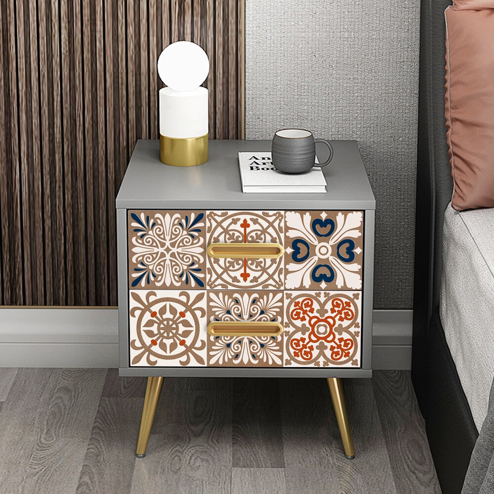 10pcs/set Frosted Tiles Stickers for Kitchen Backsplash Bathroom Wallpaper Non-slip Thicken Waterproof Vinyl Floor Wall Decals