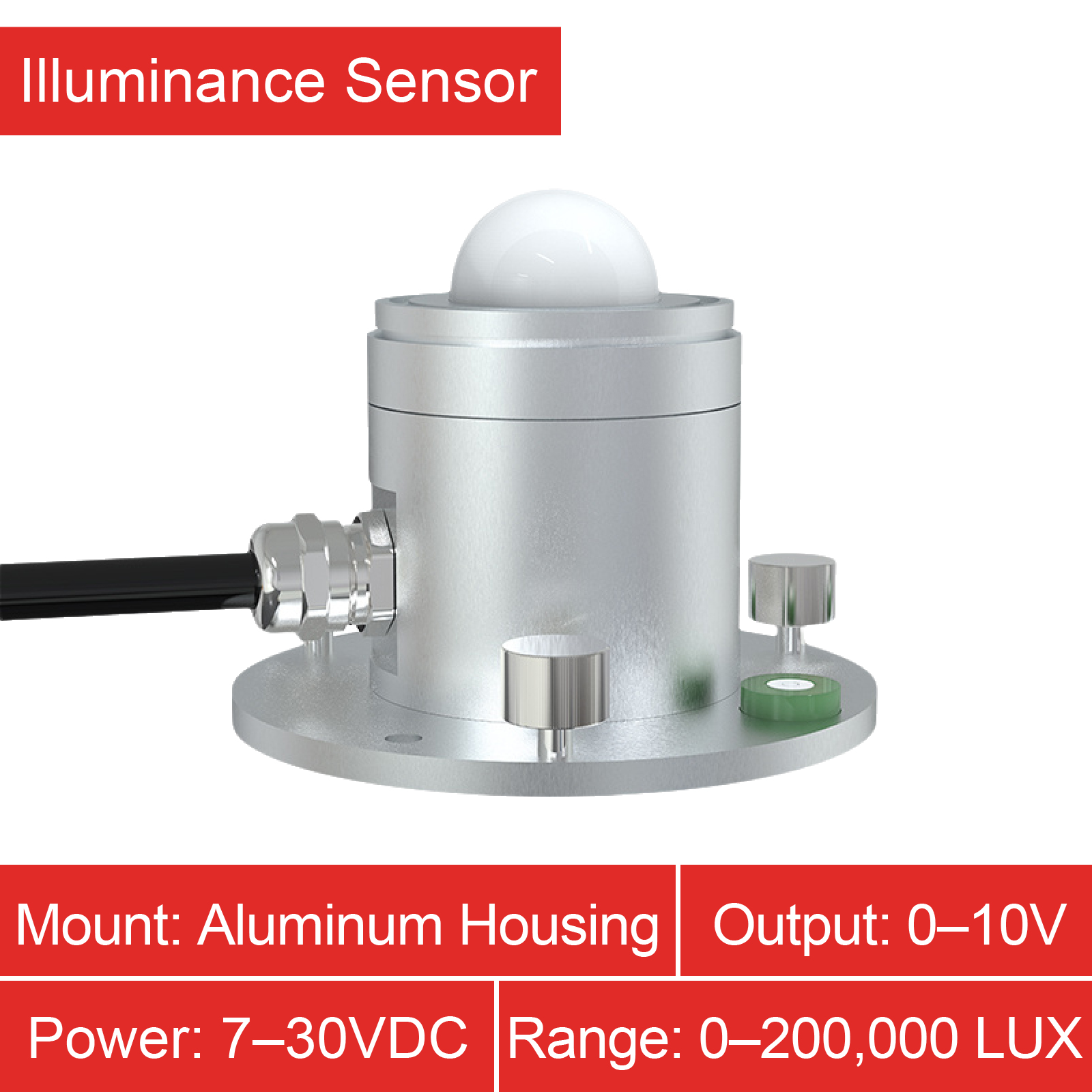 Ceiling Mounted Ambient Light Sensor High Accuracy Lux Meter with Temperature and Humidity for Environmental Monitoring: WHITE