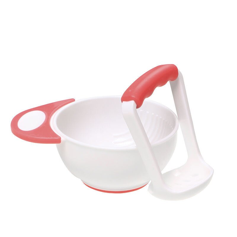 Baby Food Grinding Bowl Children's Food Supplements Foods Grinder Manual Food Press Machine Safe Processor Baby Food Mills Tools: Red