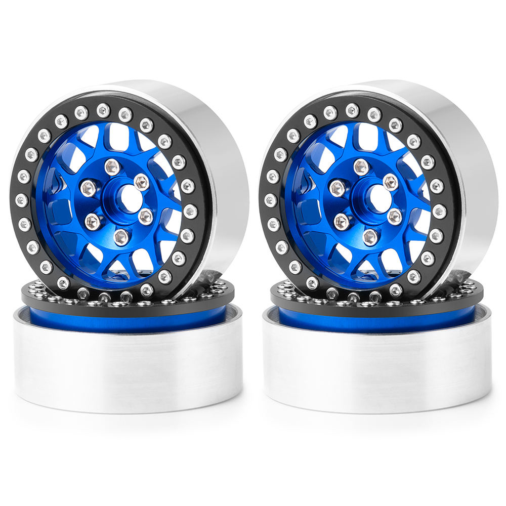 AXSPEED 4 llantas de Metal de 1,9 "/2,2 pulgadas Beadlock 25/35mm para Axial SCX10 Wraith TRX-4 D90 1/10 coche trepador de control remoto piezas de mejora: Gris claro