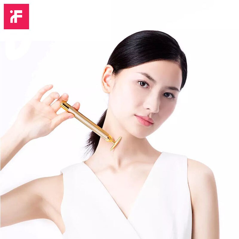 24K Gold Facial Massager Slimming Facial Skin Beauty Bar Pulse Firming Face Massage Lift Tightening Wrinkle Bar