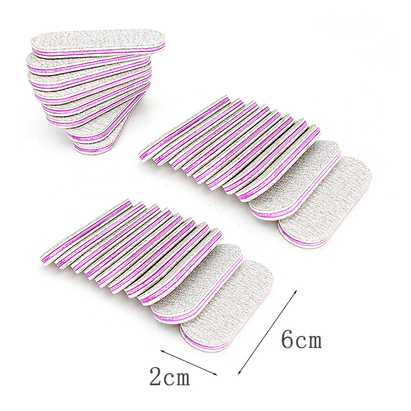 Mini limes à ongles jetables, 25 pièces/lot, 100/180, outil de manucure, scie, ponçage gris, lime de pédicure, planche émeri, bloc de vernis à ongles: Default Title