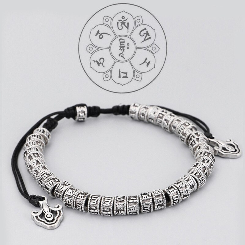 Tibetaans Boeddhisme Zes Woorden Mantra Armband Handgemaakte Touw Knoop Amulet Kralen Armband Voor Mannen Vrouwen Prachtige Sieraden