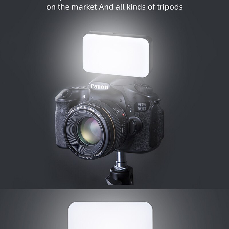 Bi-Color LED Video Light on Camera,Mini Rechargeable 2500mAh LED Camera Lights,95RA Dimmable 3200-6500K Ultra Bright Photo