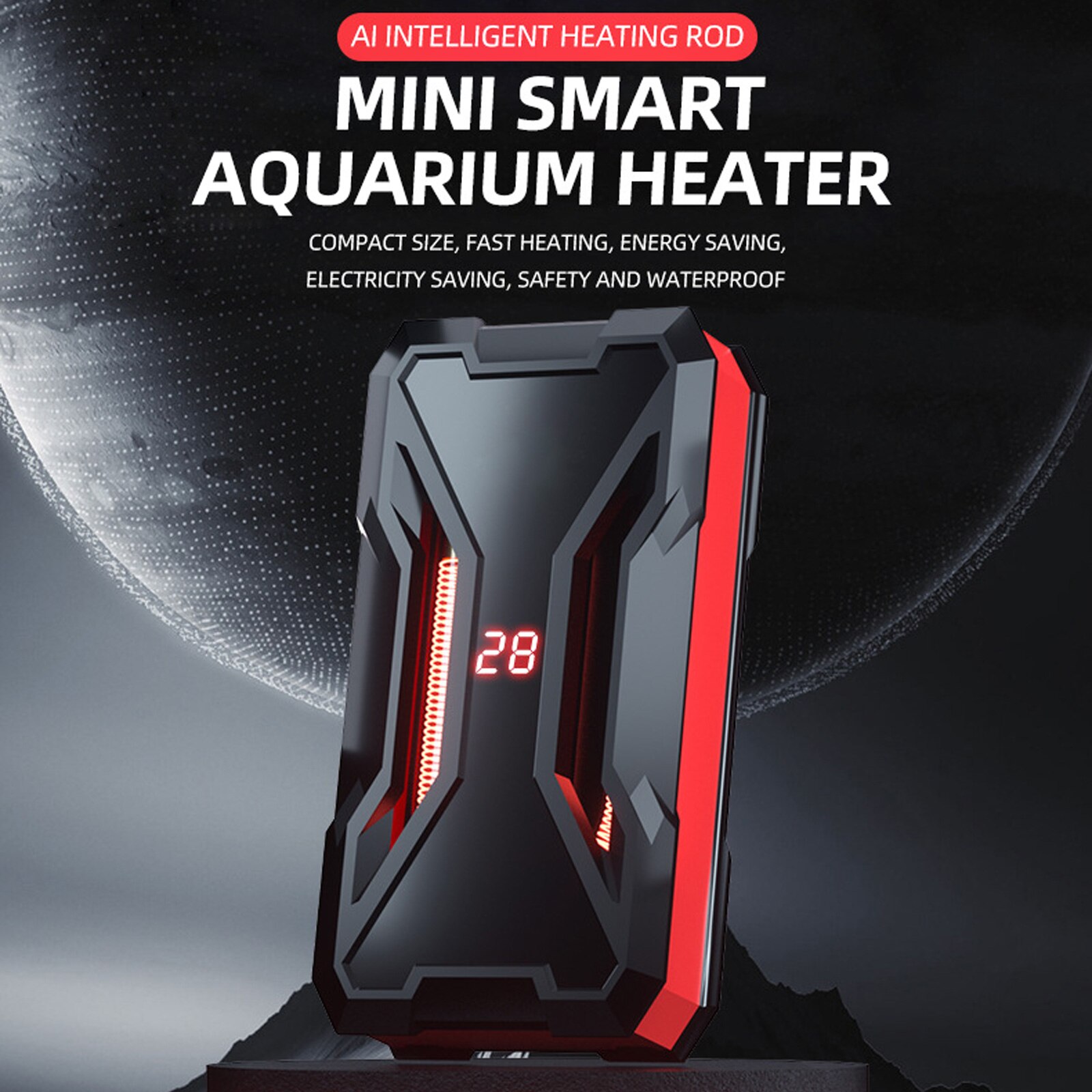 Fish Tank Heating Rod Aquarium Heater ABS Constant Temperature Supplies Pet Black Mini Quartz Glass