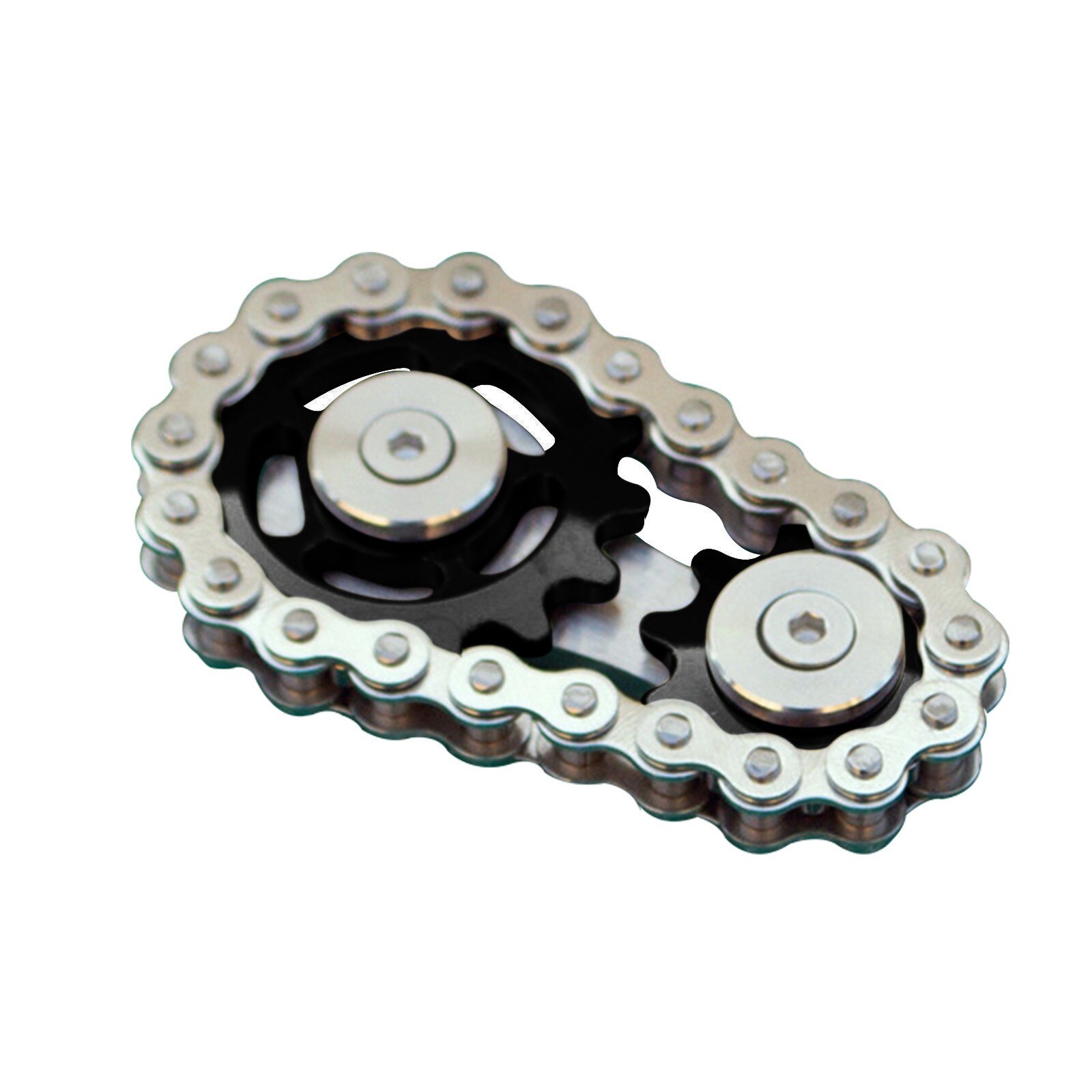 Tandwielen Vliegwiel Vingertop Gyro Metalen Antistress Bike Chain Spinner Hand Speelgoed Voor Volwassen Sproket Roadbike Spiner: Coffee 