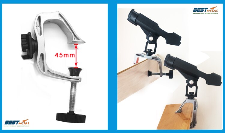Fishing Rod rack Holders clamp on Adjustable Removable 360 degree Kayak Boat Support Pole stand Bracket