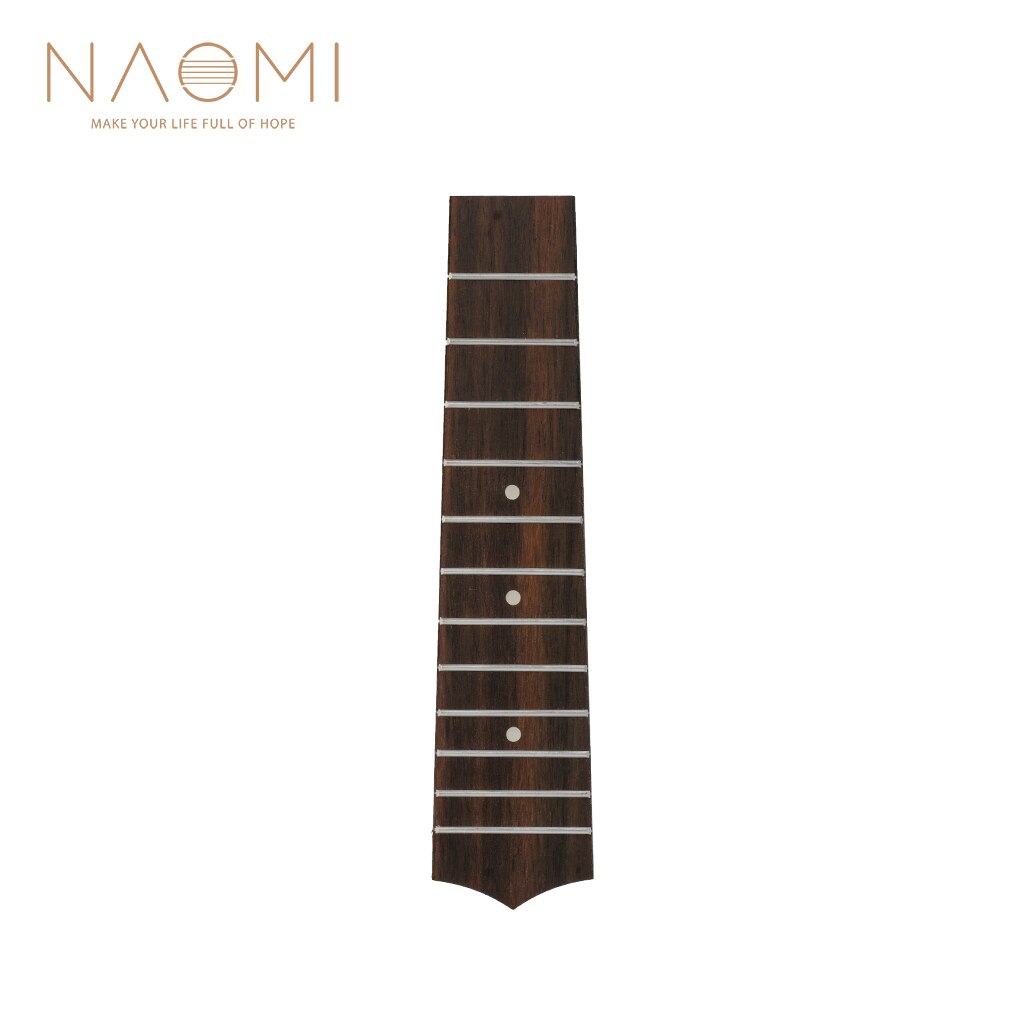 NAOMI Rosewood Ukulele Fretboard 21 Inch Uke Fingerboard 12 Frets White Dots Inlay DIY Ukulele Accessories