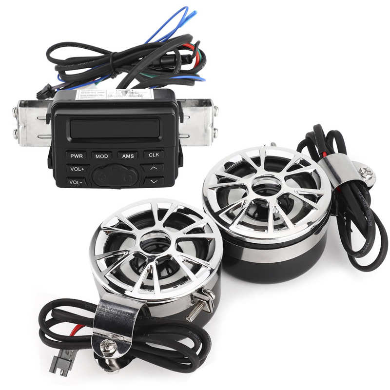 Motorfiets Radio Speaker Motorfiets 12V Motorfiets Audio Systeem Waterdichte Fm Radio MP3 Spelen Stereo Hifi