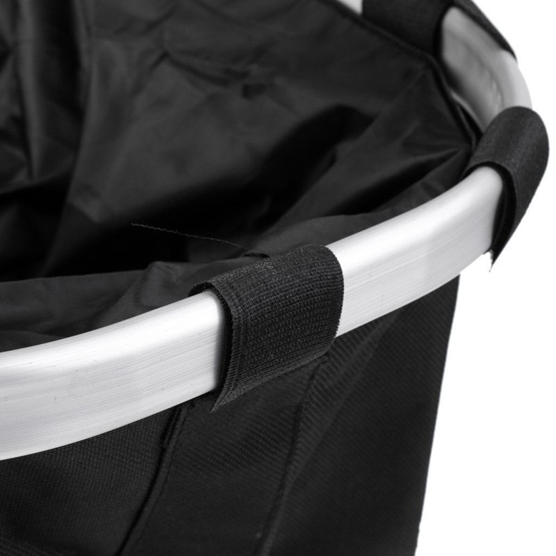 Sykkelhåndtak kurv bag avtagbar oppbevaringsveske sykkel vanntett bærer oppbevaring + holder - svart , 36 x 26 x 24cm