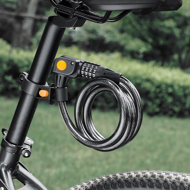 Xunting Bike Lock with Light Combination Keys Anti-theft Mountain Bike Lock General Bicycle Steel Cable Lock LED Luminous Locks