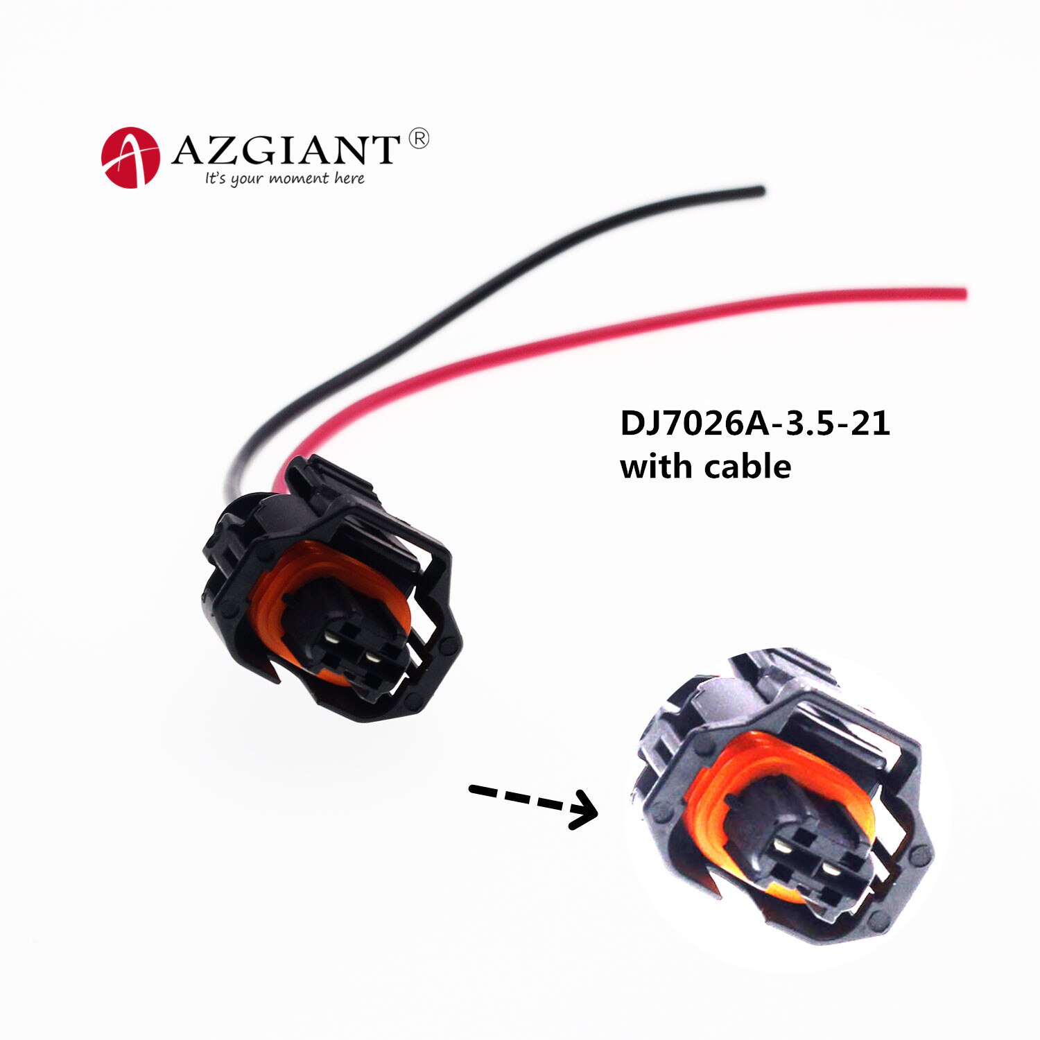 Cable de DJ7026A-3.5-21 de 2 pines en espiral para inyector común diesel Bosch, Conector de clavija con terminal, DJ7026B-3.5-21: DJ7026A-3.5-21 cable